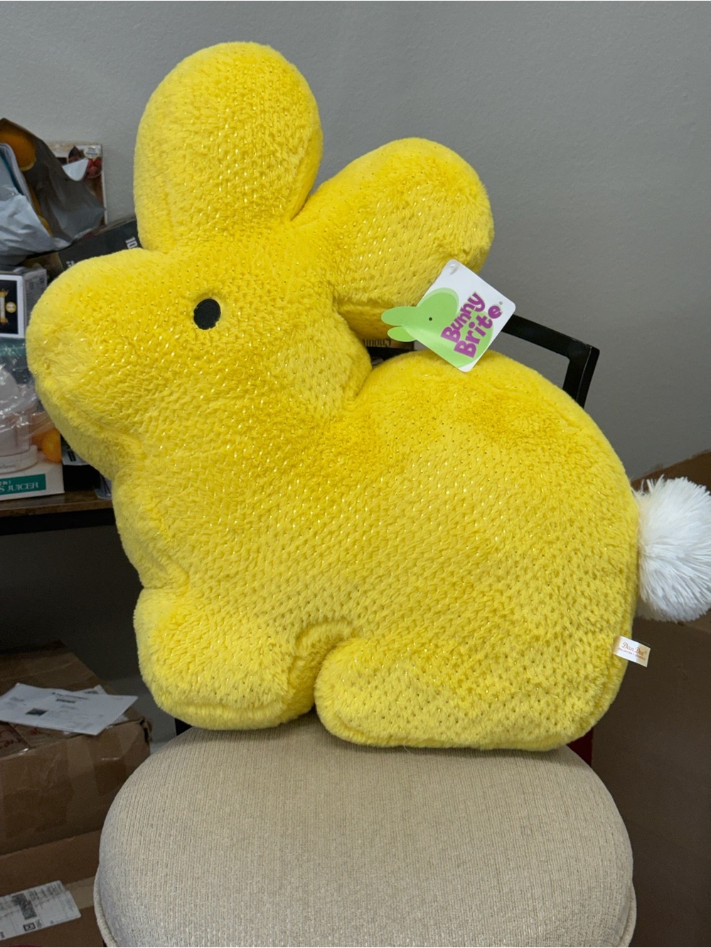 Jumbo 23”Plush Bunny Toy - Yellow NWT